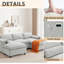 Canapé modulaire modulaire en forme de U, canapé 5 places avec 2 repose-pieds mobiles, sièges profonds pour salon, appartement