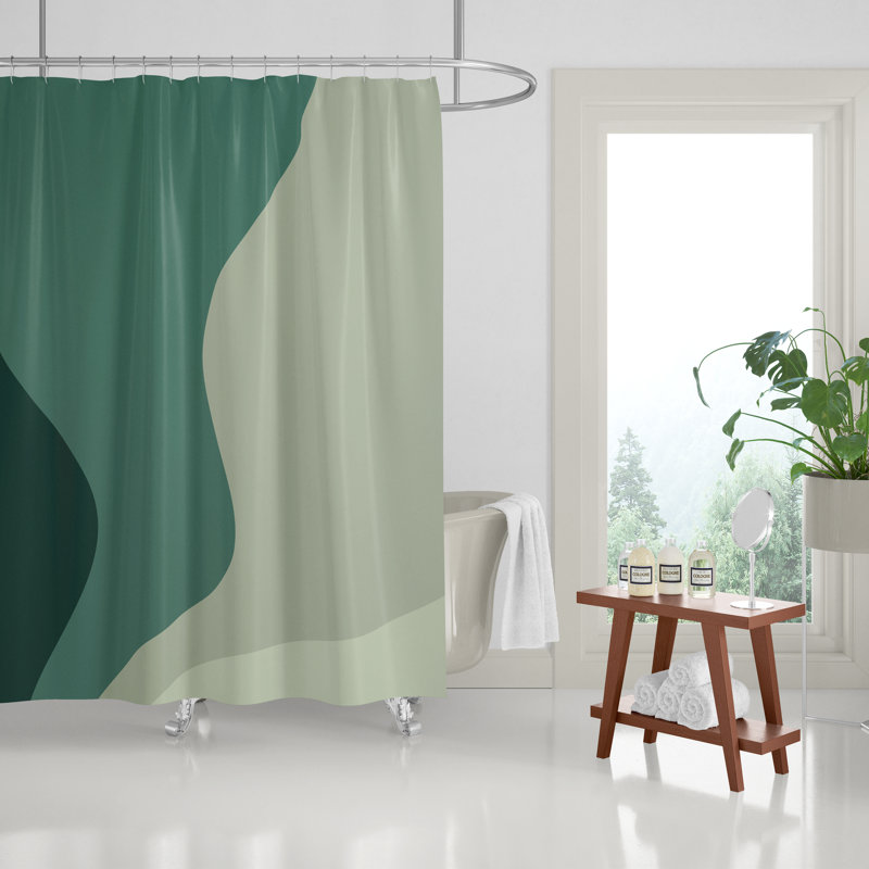 Rideau de douche Edo Waves, Vert