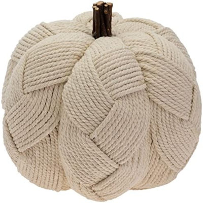 Citrouille décorations d'automne et d'automne, grande, crème tissée