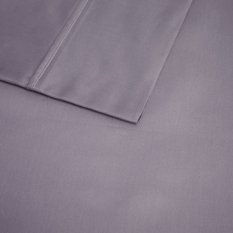 Full Purple Cotton Blend Cooling 4-Piece Sheet Set