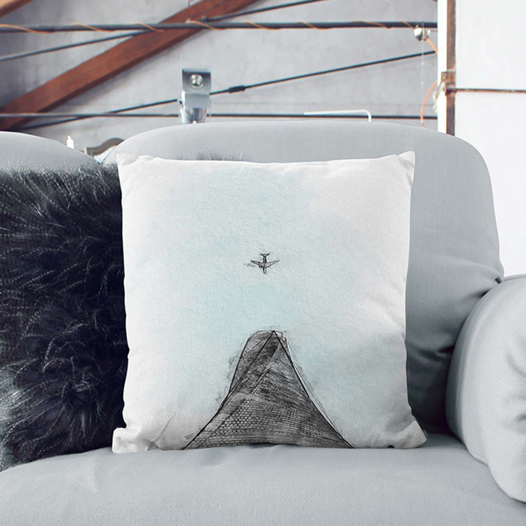 Airplane Above the World Cushion with Filling