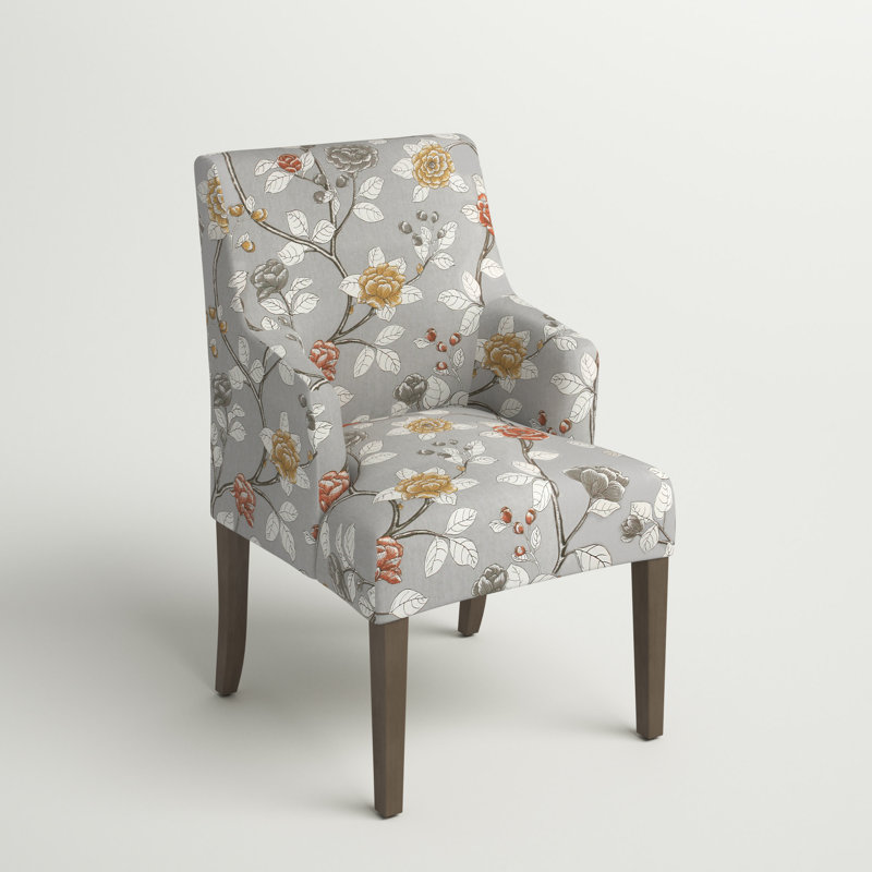 Fauteuil rembourré en coton Lylah, Colombe Florale