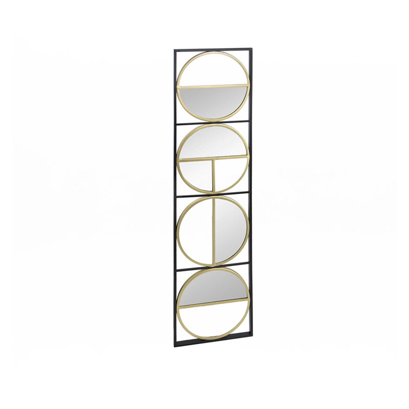 47.2"Metal Beaded Black Wall Mirror