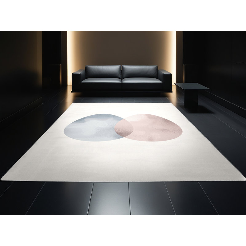 Machine Washable Norridge Easter Modern & Contemporary Abstract Rug in Beige – White Binding, 4x6
