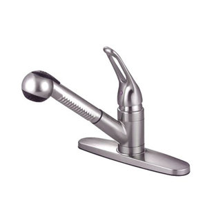 Single Handle Centerset Kitchen Faucet with Loop Pull Out Handle