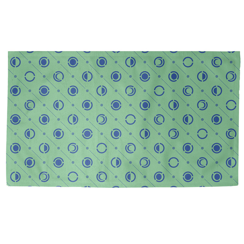 Vert Tapis décoratif phases de lune, Rectangle 2 pi x 3 pi