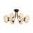 Mid-century 8-light Water Patternede Glass Semi-flush Mount-1681351499
