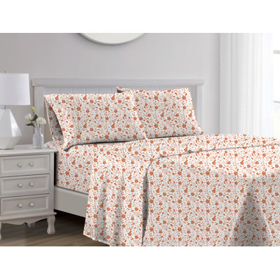 Cotton Blend Standard Floral Sheet Set