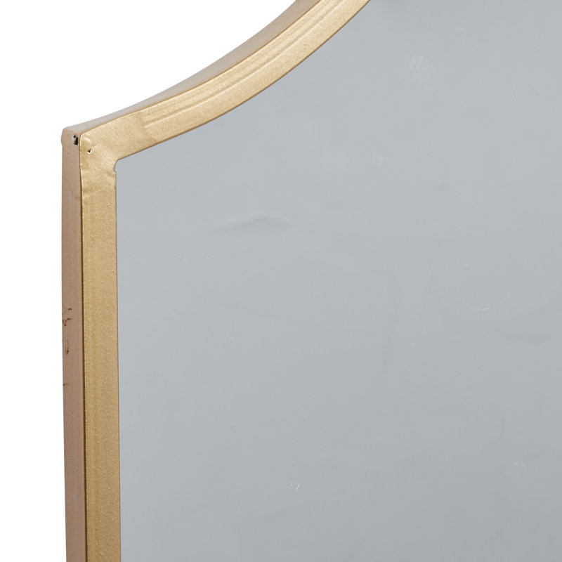Fransen Metal Arched Gold Wall Mirror with Folding Sides