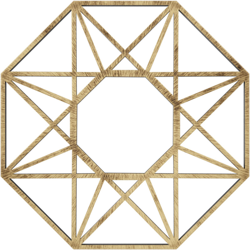 Médaillon de plafond en PVC de qualité architecturale 32 po x L 12 1/2 po x P 1 po Guardian, Laiton antique