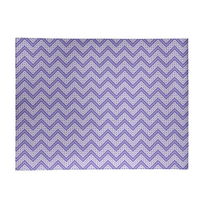 Tapis mauve/gris à cadre à main