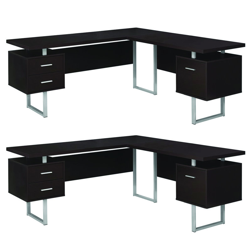 L-Shaped Steel Executive Desk