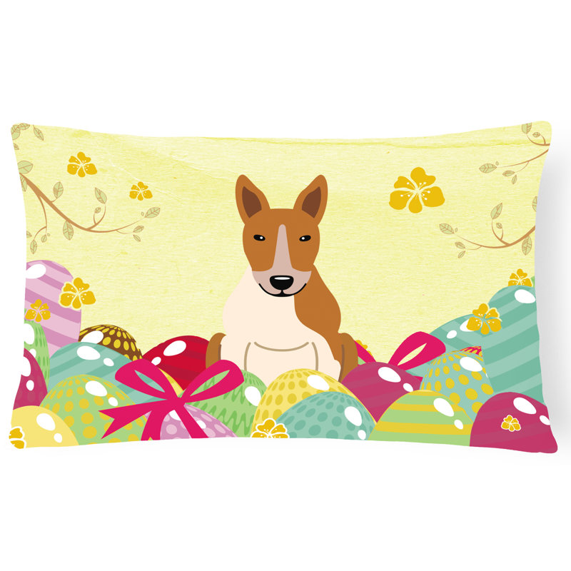 Easter Eggs Bull Terrier Lumbar Pillow