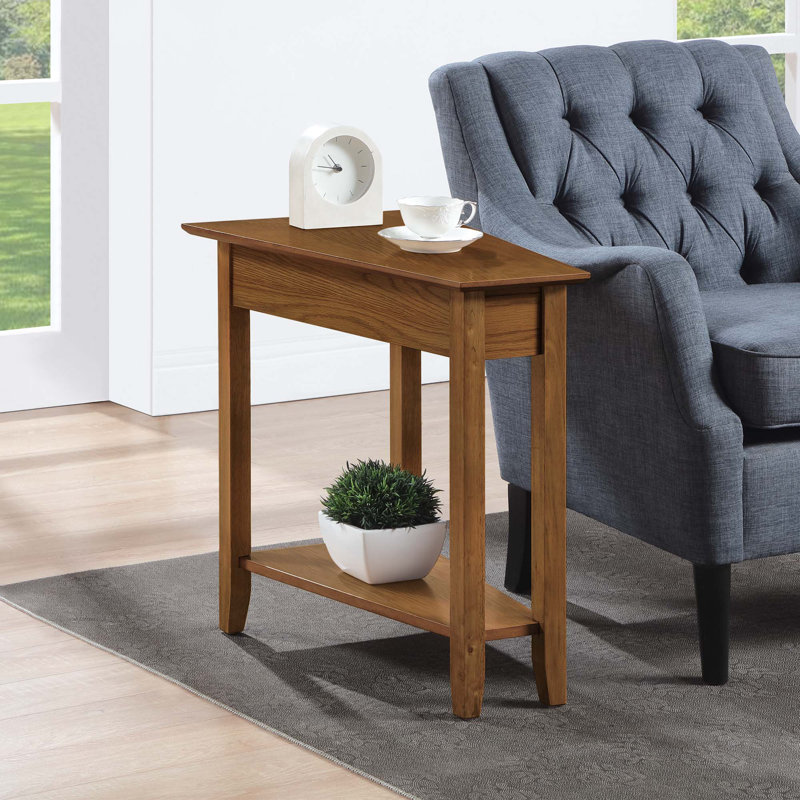 Carbin 24" Tall End Table with Shelf, Driftwood