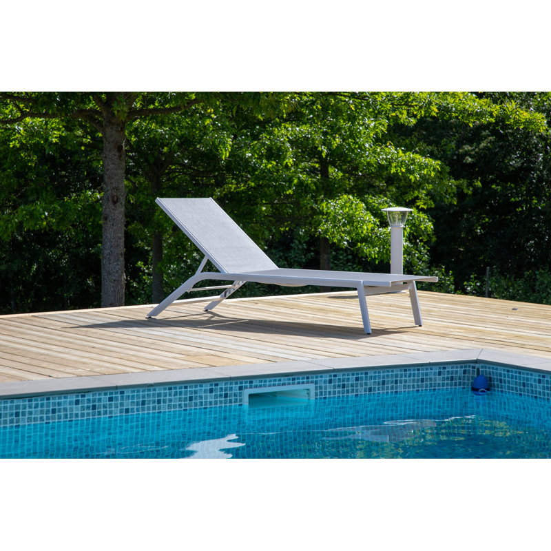 Fedele 196cm Long Reclining Single Sun Lounger, White