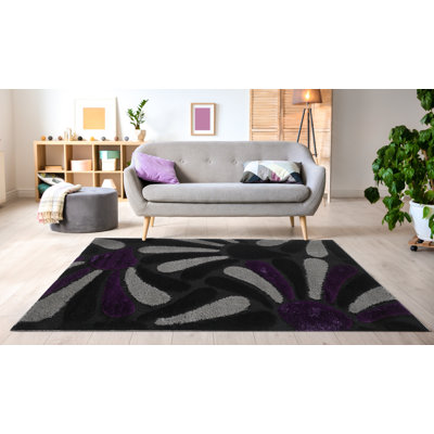 Tapis à poil long gris Allese