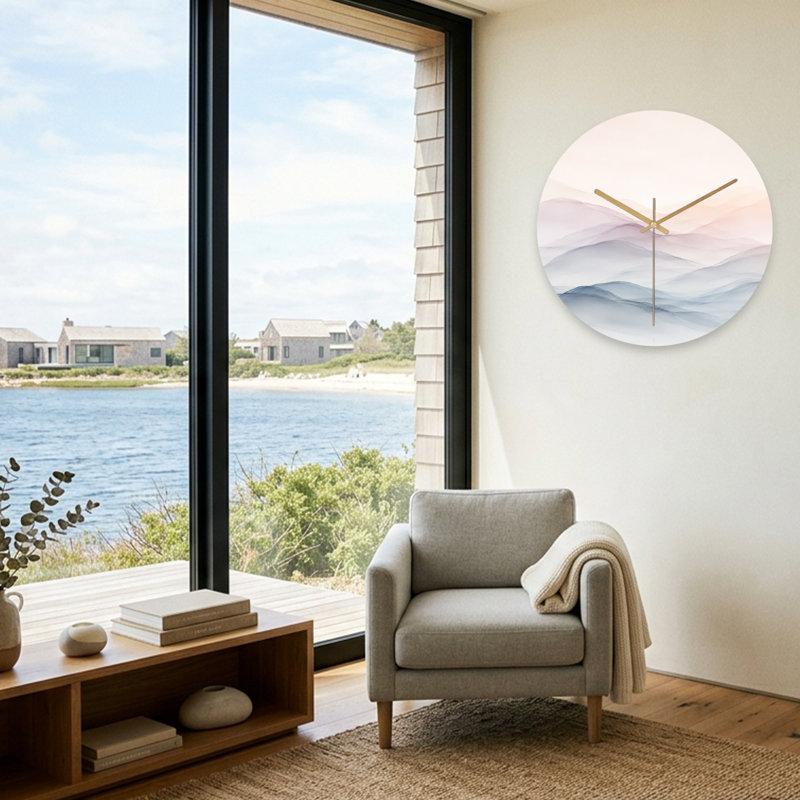 Horloge murale abstraite en verre pastel, Petit