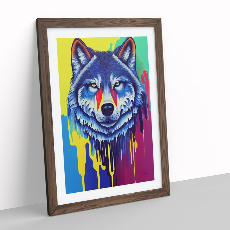 XV1022-5272X Wolf Paint Drips No.3 Abstract - Single Picture Frame Print, 34cm H x 25cm W, Brown