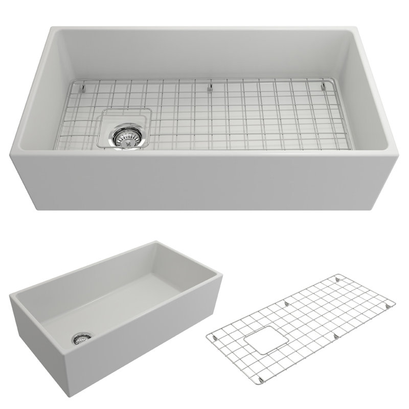 36'' L Kitchen Sink, Matte White