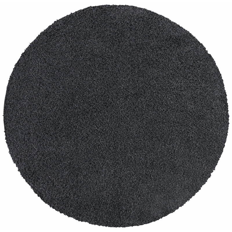 Tapis gris foncé Siragan, Rond 6 pi 7 po