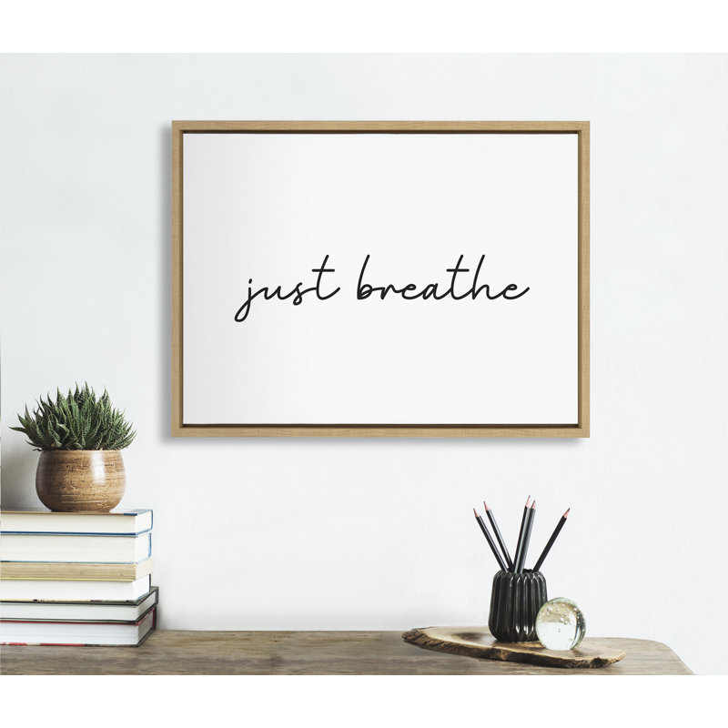 «Just Breathe Horizontal BW» par The Creative Bunch Studio, reproduction d'art sur toile encadrée