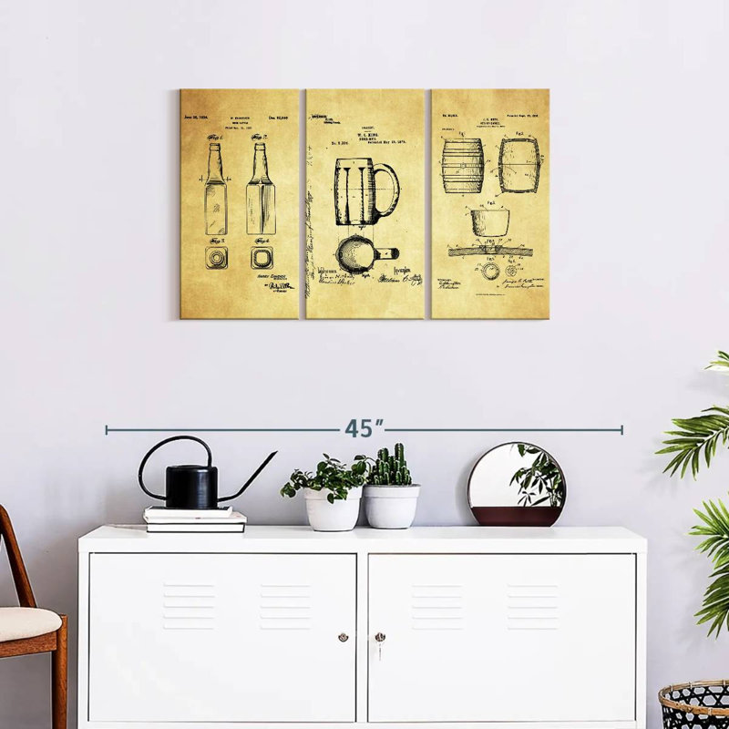 «Beer Compilation», brevet de reproduction sur toile, H 33 po x l 20 po x P 1,25 po