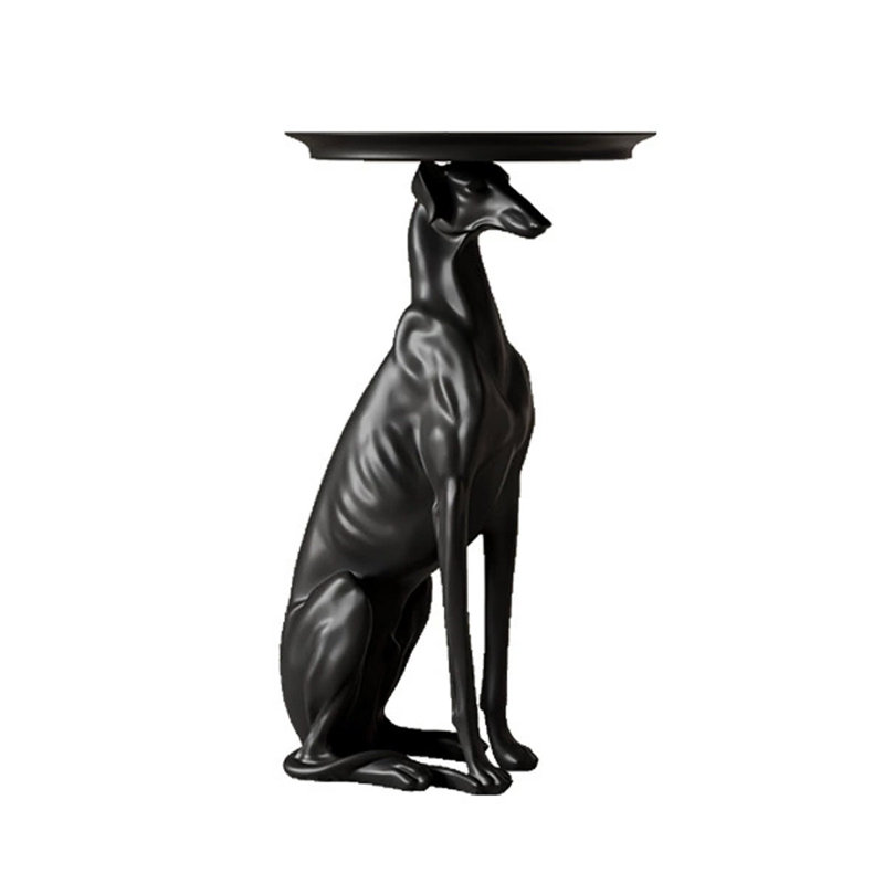 Sculpture créative avec plateau en résine, Noir