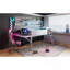 Lit mezzanine en bois avec bureau et DEL, gris-1964640333