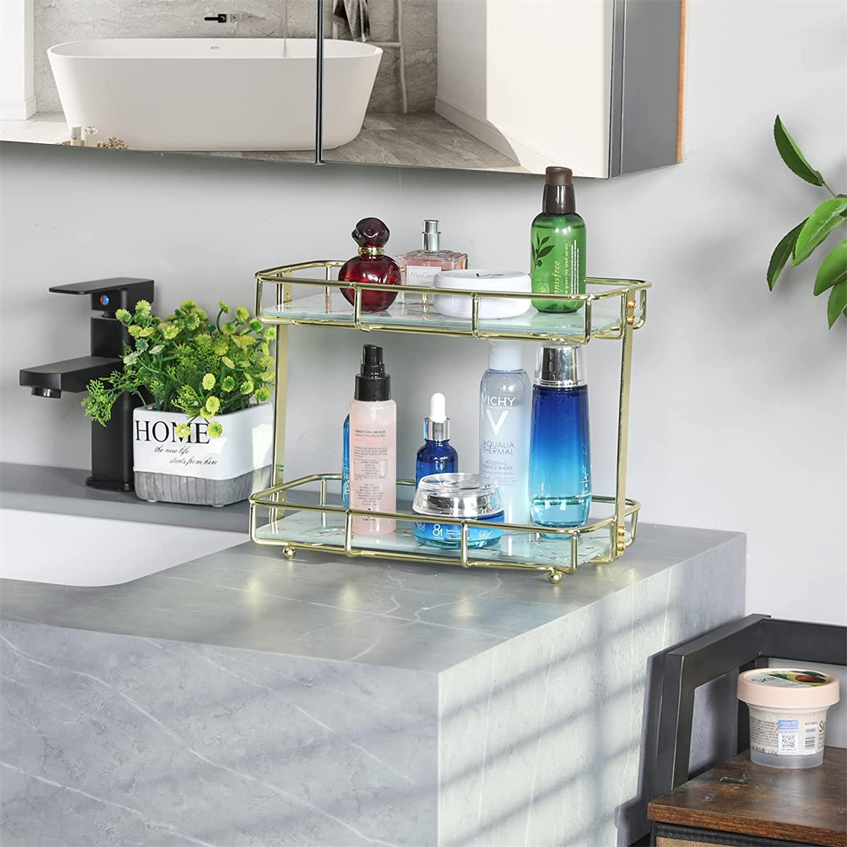 Rebrilliant 2-Tier Bathroom Organizer Countertop, Bathroom Countertop ...