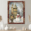 Christmas Snowman In Snowy Winter Rustic Landscape - Christmas Wall Art Living Room