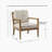 Ivory Polyester Armchair with 4 Legs