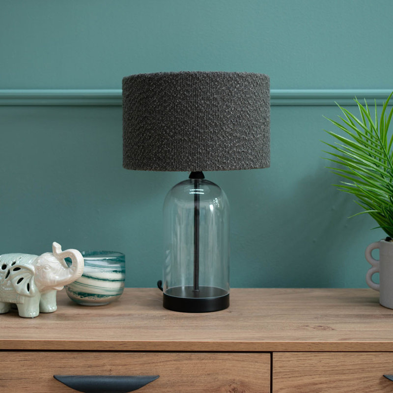 Glass Desk Lamp, Black, Charcoal