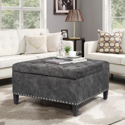 Nelda 29.5'' Wide Tufted Square Storage Ottoman