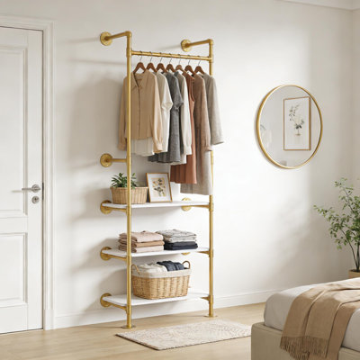 Abriannah 178cm H Wall Mounted Clothes Rack