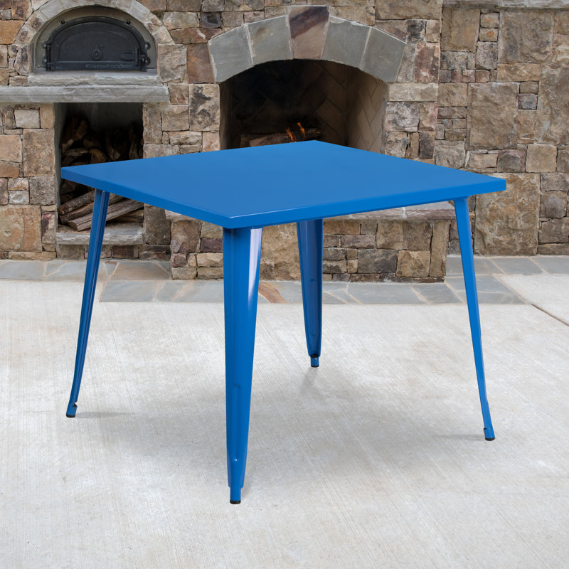 Table carrée intérieure / extérieure Angeleca, Jaune, l 35,5 po x L 35,5 po x H 29,75 po