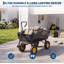 Chariot tout-terrain robuste, fourgon utilitaire de jardin d'une capacité de 600 lb avec pneus pneumatiques de 10 pouces, poignée réglable à 180 ° et dégagement rapide pour la terre, les plantes et les outils, noir et jaune-130482993