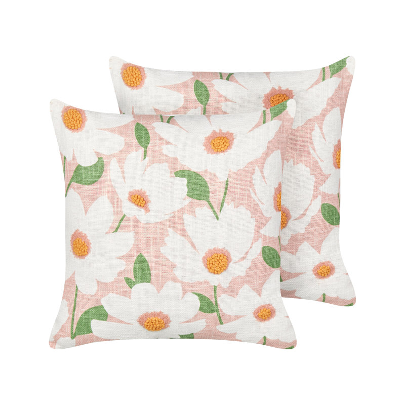 Deleon Floral Square Cushion, Pink