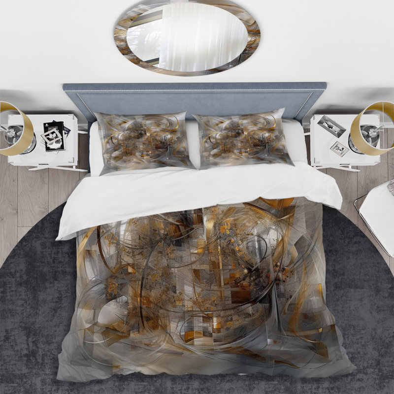 Ensemble de housse de couette en microfibre / polyester, Housse de couette pour grand lit et 2 taies décor