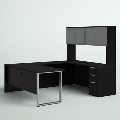 Glidden Modular U-Shaped Glass Executive Desk