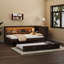 Lit de jour double avec rangement, DEL et lit gigogne - rangement en bois de style moderne avec option de lit élégant-796180180