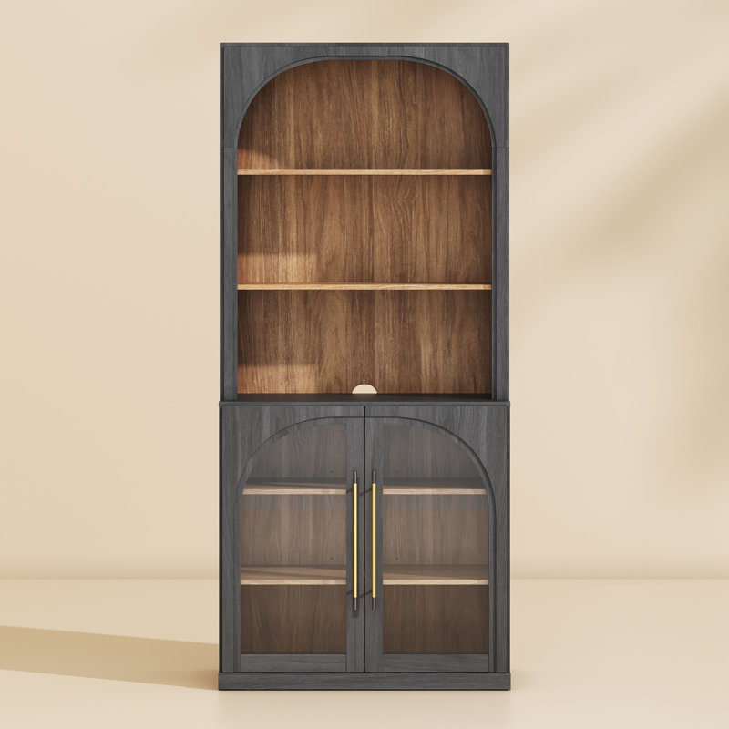 Étagère de rangement en verre, Ébène