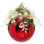 Floral Jeweled Ornament, Shiny, Red -8 Inches