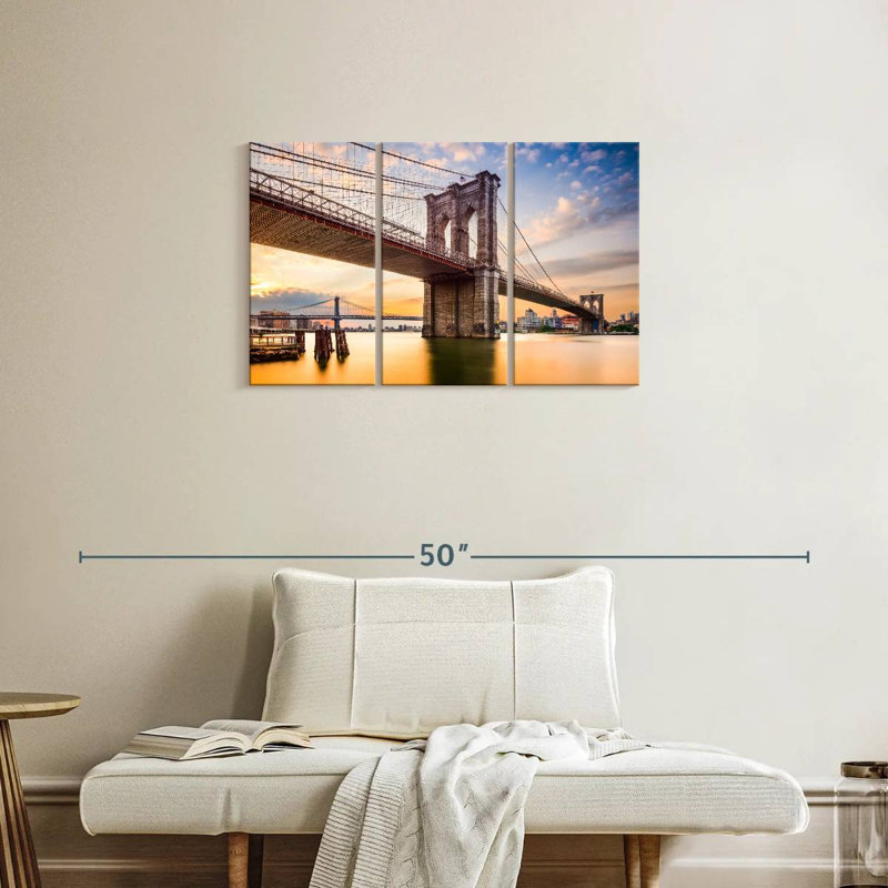 Lilie NY East River Bridge, H 20 po x l 33 po