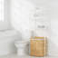 Support de rangement au-dessus de la toilette avec porte-papier, organisateur de salle de bain à 3 niveaux avec 4 crochets, tablette en métal peu encombrante pour la salle de bain, la salle de lavage ou la cuisine