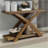 Transitional 1Pc Sofa Table Occasional Tables Plank Style Top Antique Light Oak Open Bottom Shelf