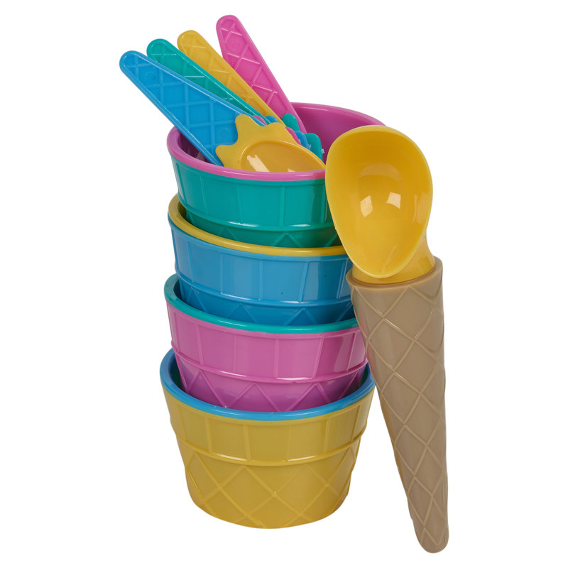 Isabelle & Max Plastic Fruit Bowl, Yellow/Dark Purple/Dark Blue/Dark Green/Brown