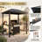 8 Ft. W X 5 Ft. D Steel Hardtop Outdoor Aluminum Grill Gazebo with Ceiling Hook and Shelves