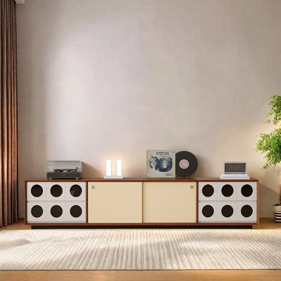 Meuble télé minimaliste en bois massif de style Renaissance