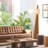 Obelisk Floor Lamp - 63", Chestnut Wood, White Cotton-Linen Shade-20300080