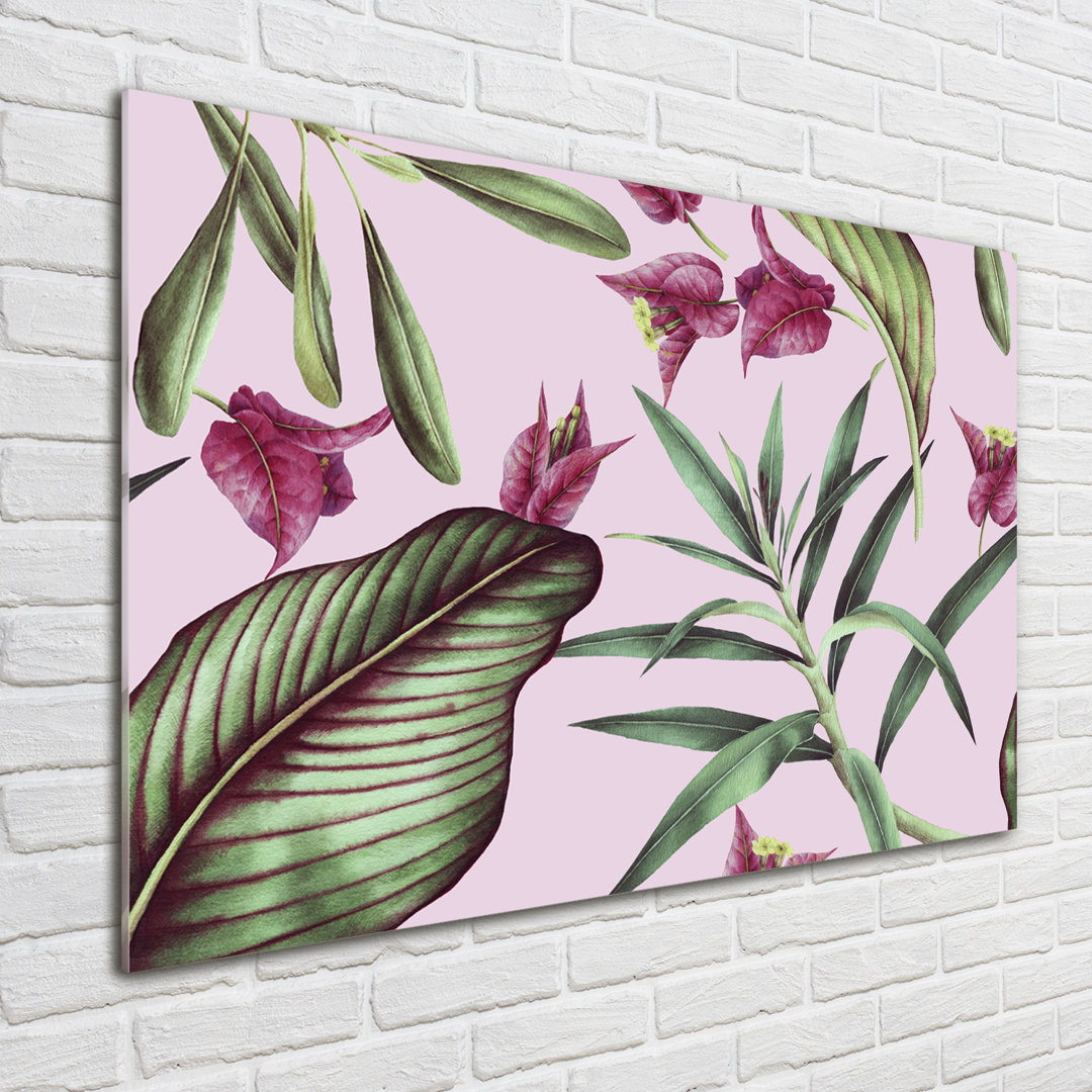 Tropical Flowers - Unframed Art Prints on Glass